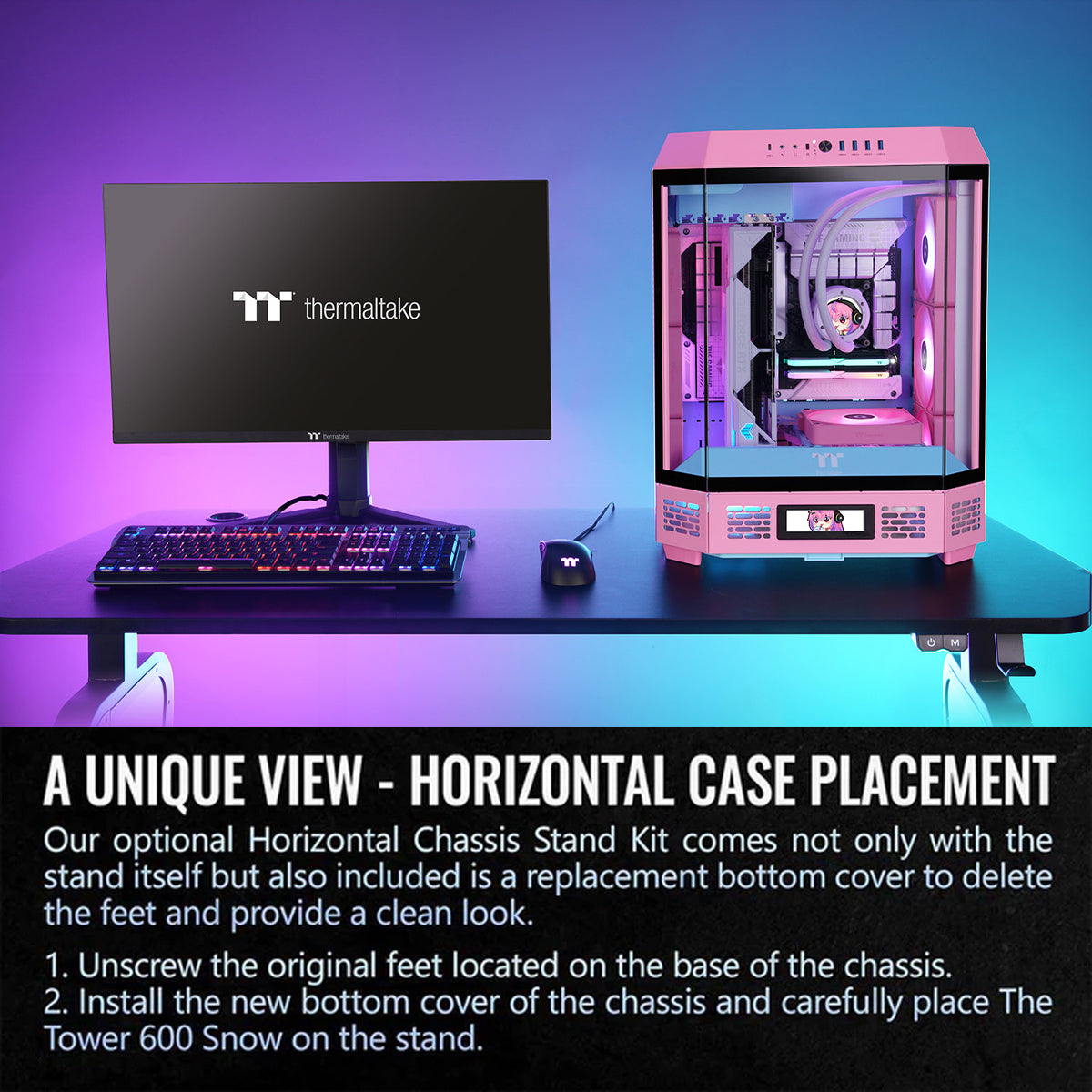 Thermaltake The Tower 600 Tempered Glass Mid Tower Case Bubble Pink Edition