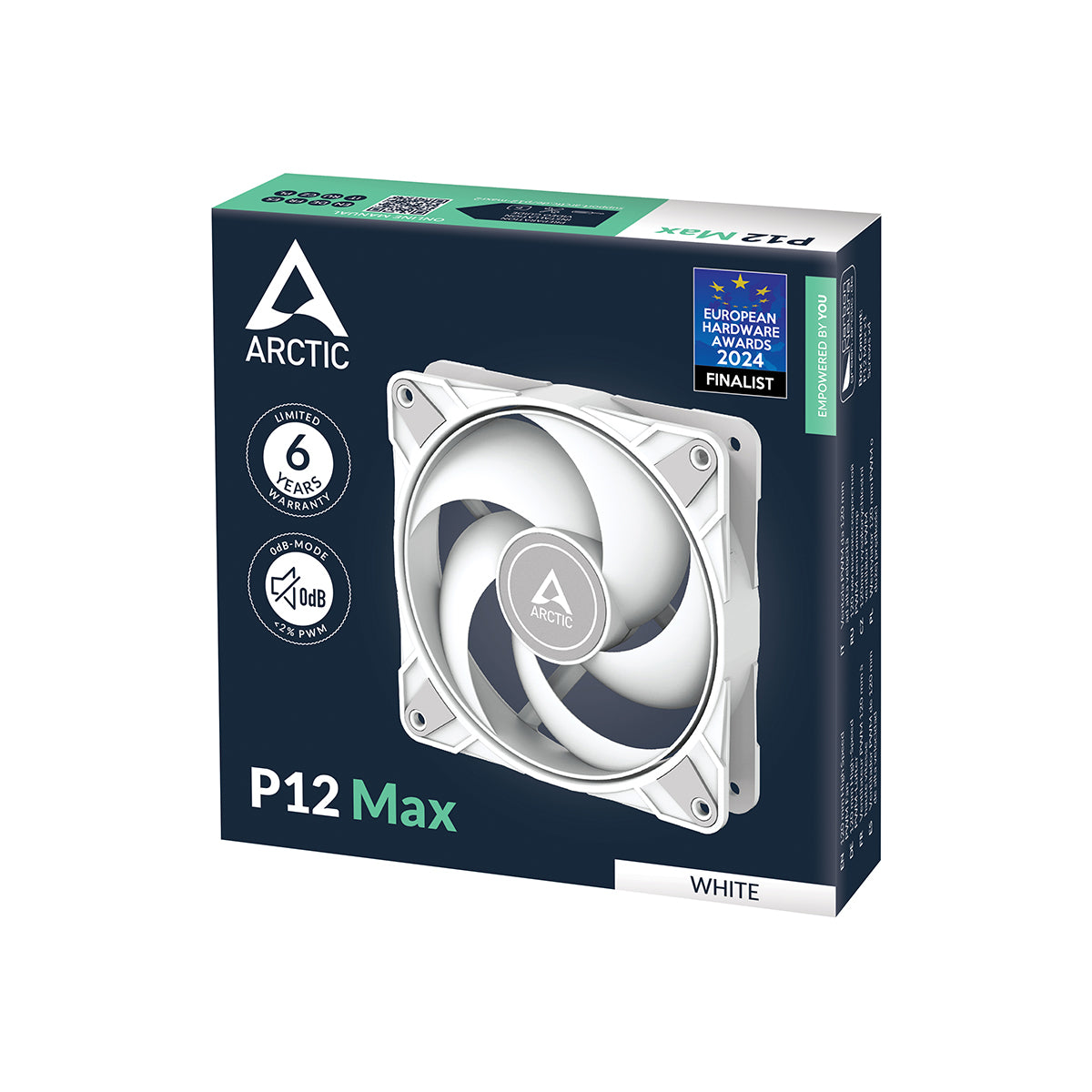 Arctic P12 Max PWM 120mm High Performance Fan - White