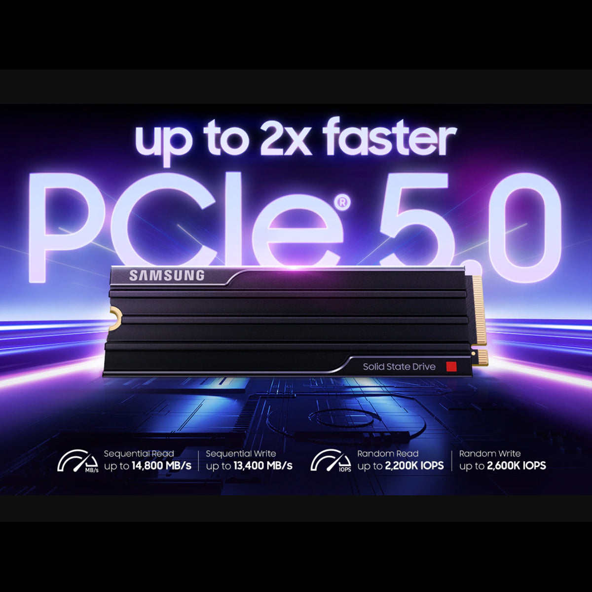 Samsung 9100 PRO 2TB Gen5 M.2 NVMe SSD With Heatsink