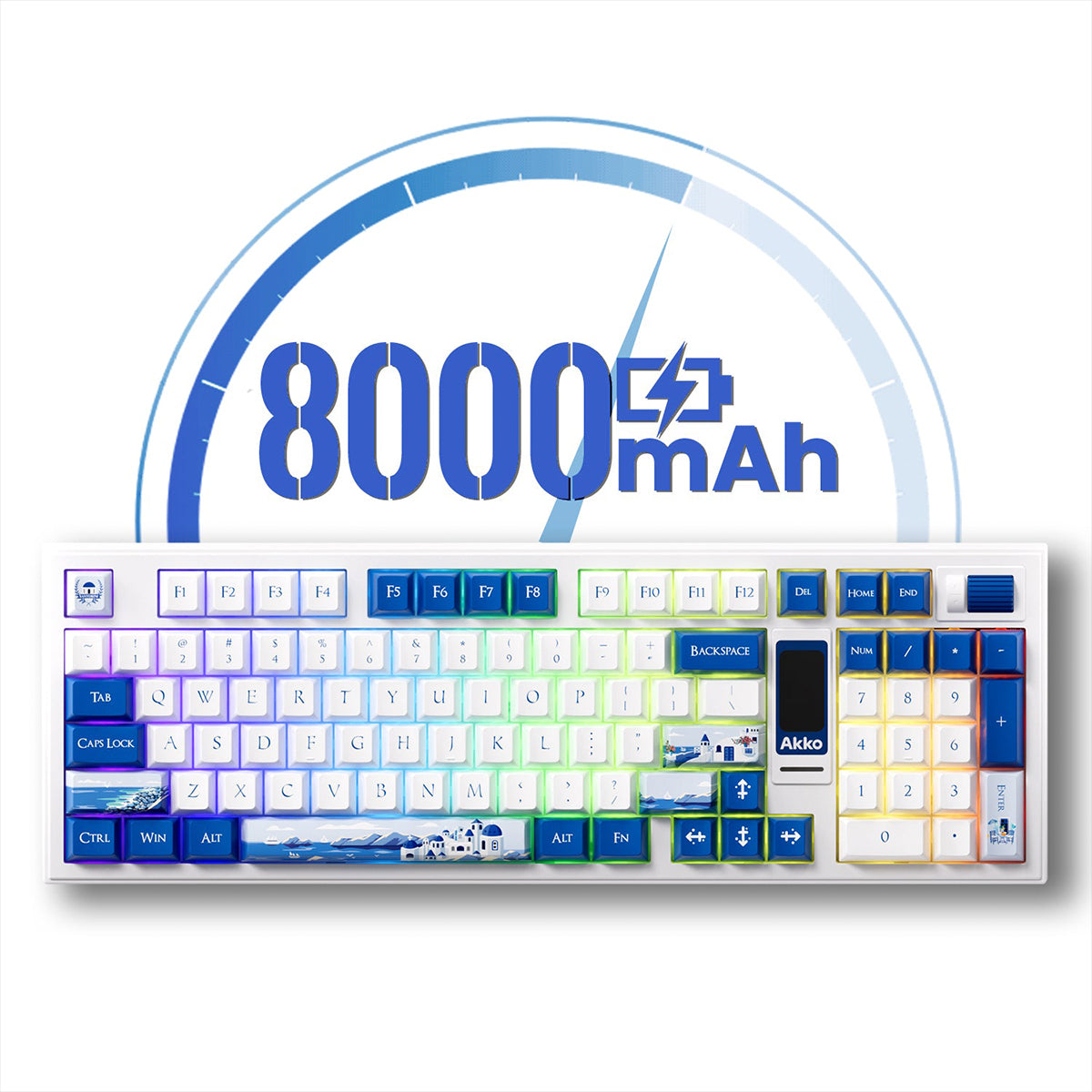 Akko 5098B Santorini Compact 1800 LCD RGB Wireless Mechanical Keyboard - Piano Pro V3 Switch