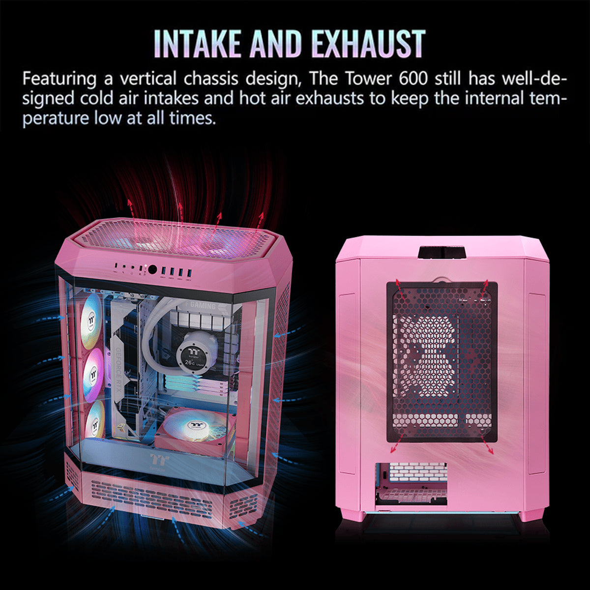 Thermaltake The Tower 600 Tempered Glass Mid Tower Case Bubble Pink Edition