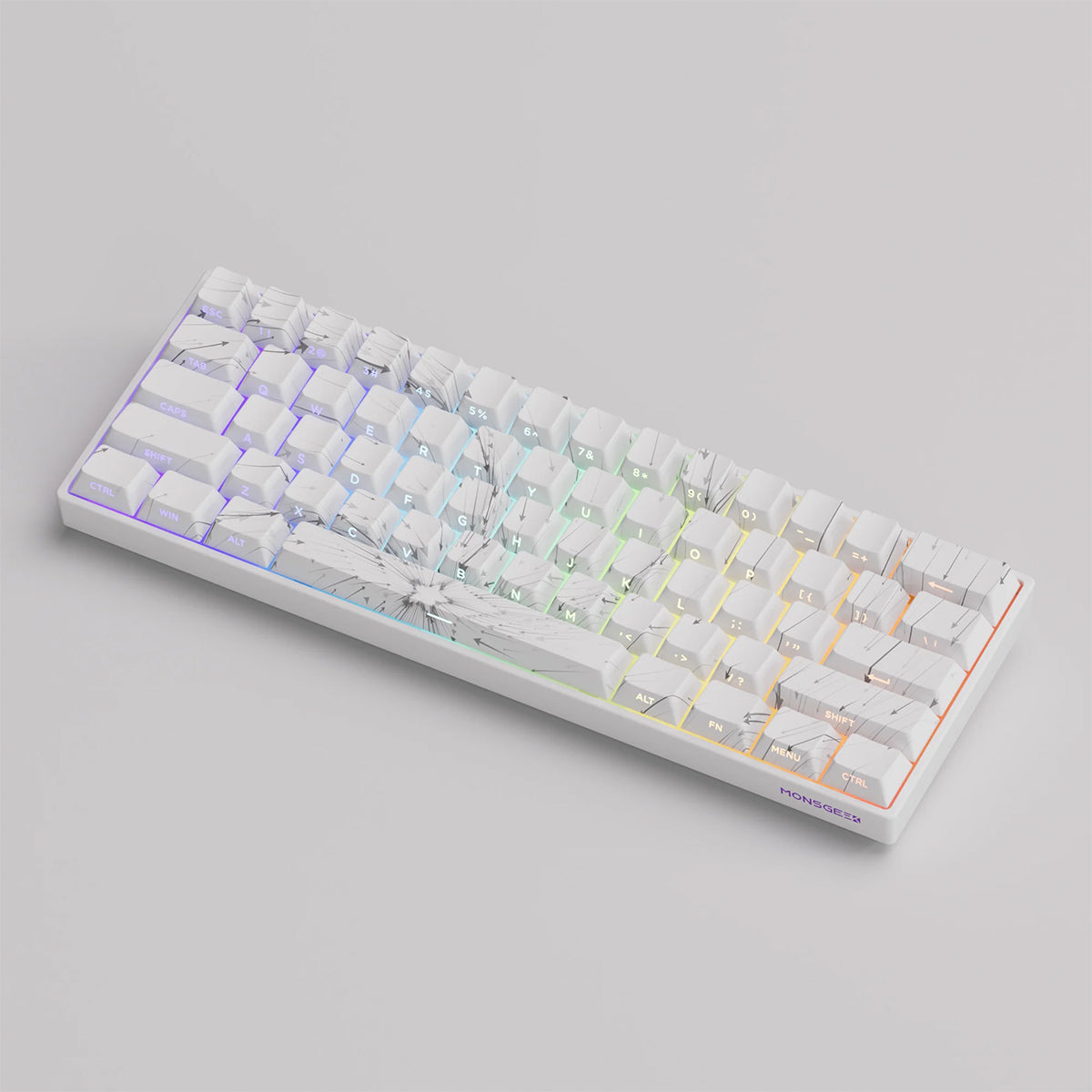 Akko Monsgeek Fun60 Max 60% Wireless Hall-Effect Gaming Keyboard White Nebula - Glare Magnetic Switch