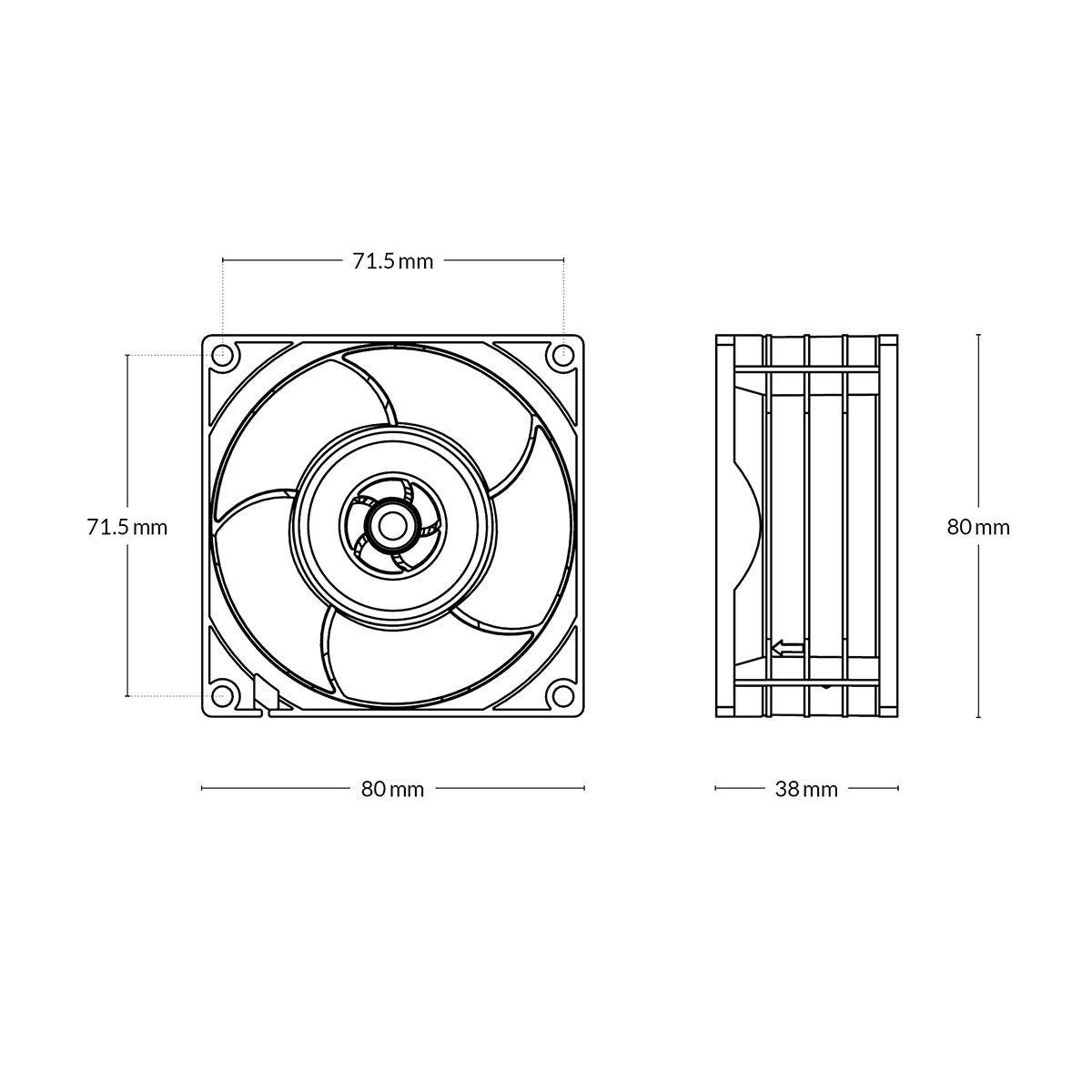 Arctic S8038-7K PWM 80mm 7000 RPM Server Fan