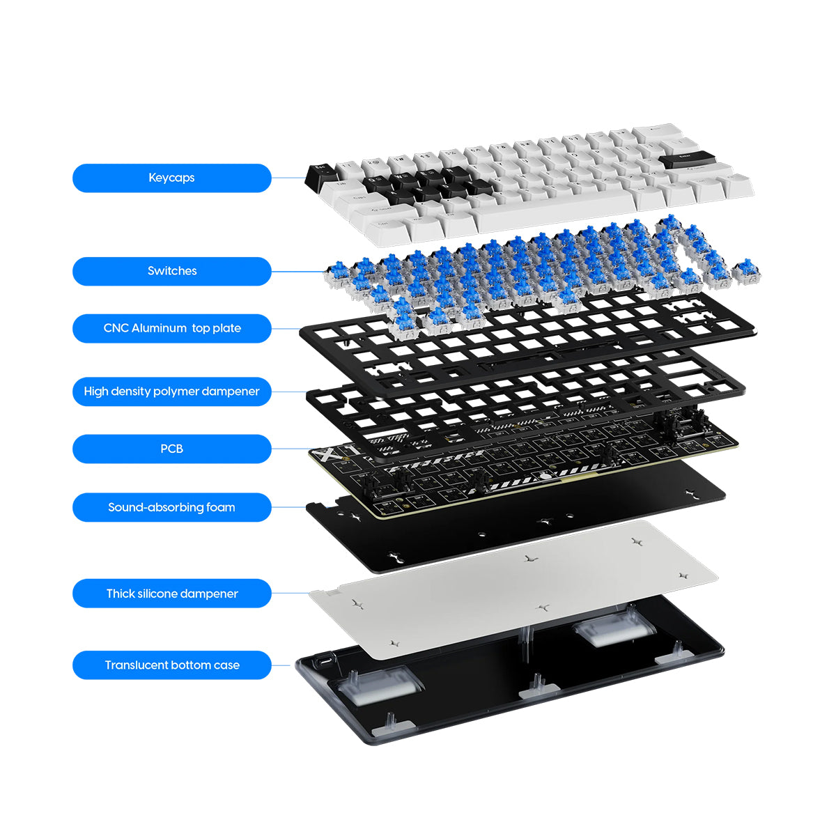 Pulsar PCMK 3 HE 60 Magnetic Gaming Keyboard Linear Magnetic Switch - White