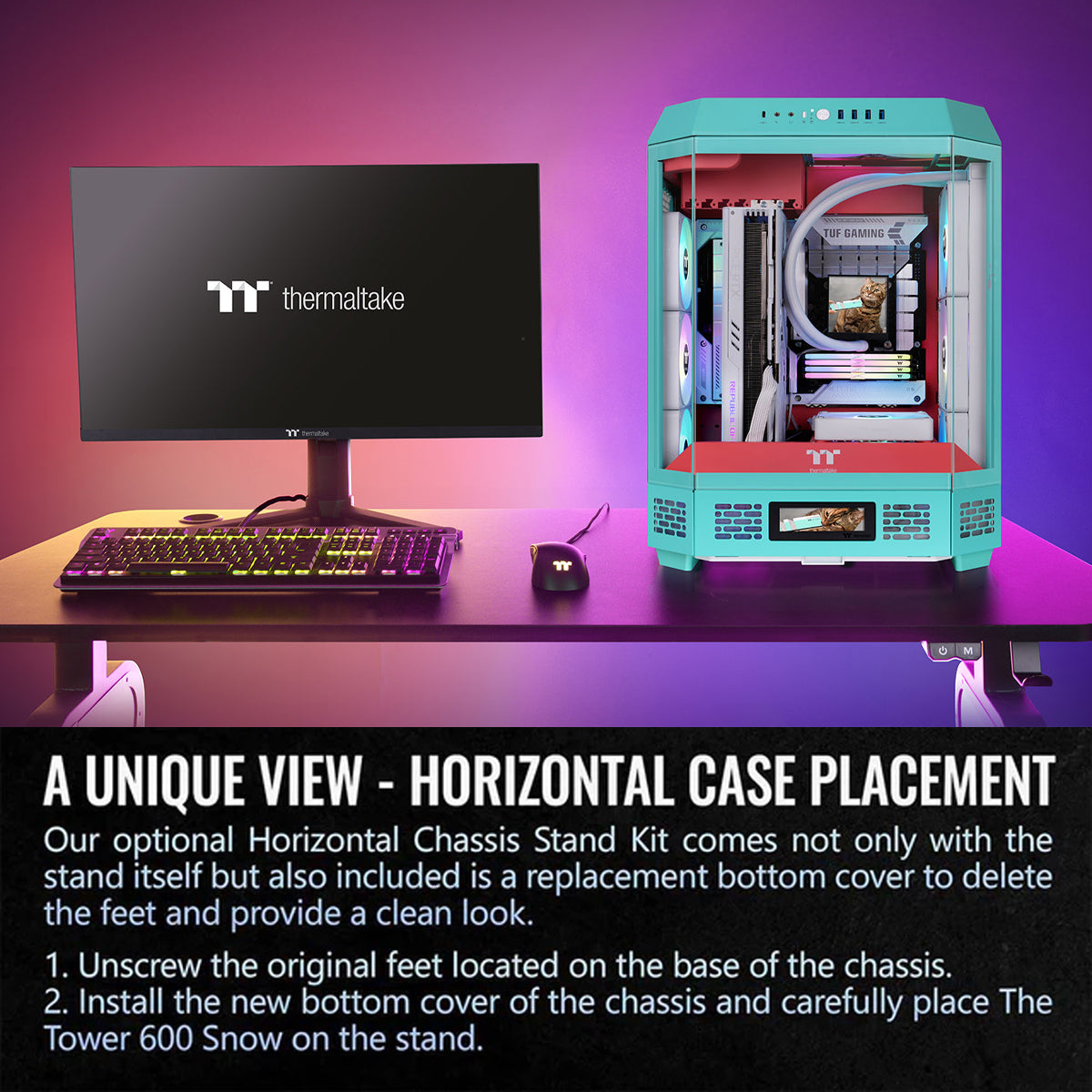 Thermaltake The Tower 600 Tempered Glass Mid Tower Case Mint Strawberry Edition