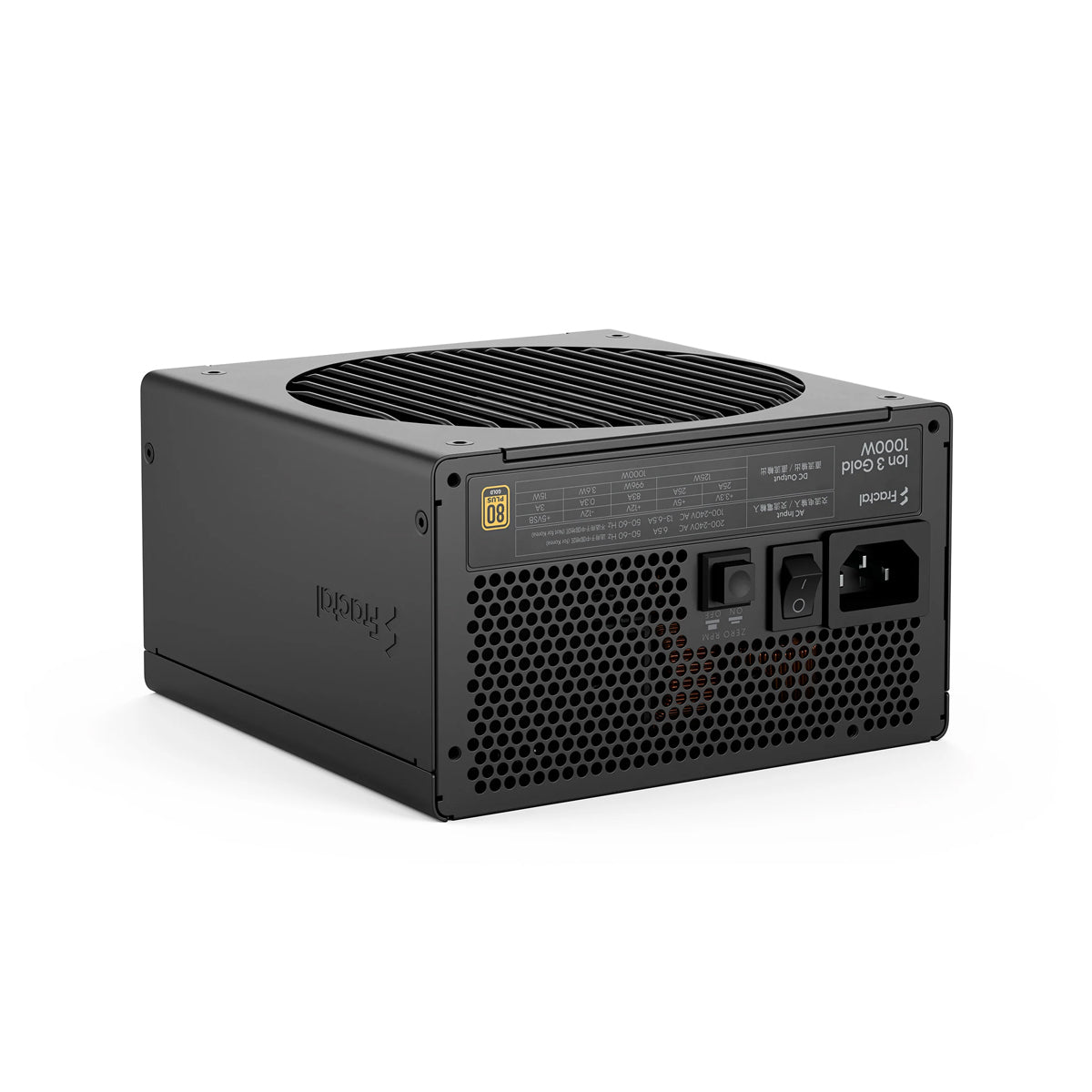 Fractal Design Ion 3 1000W 80 Plus Gold ATX 3.1 PCIE Gen 5 Fully Modular Power Supply - Black
