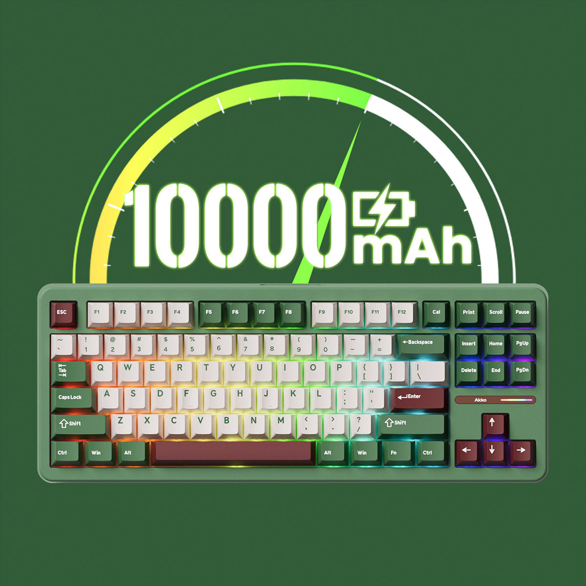Akko Tac87 Red Bean Matcha TKL RGB Wireless Mechanical Keyboard - Stellar Rose Switch