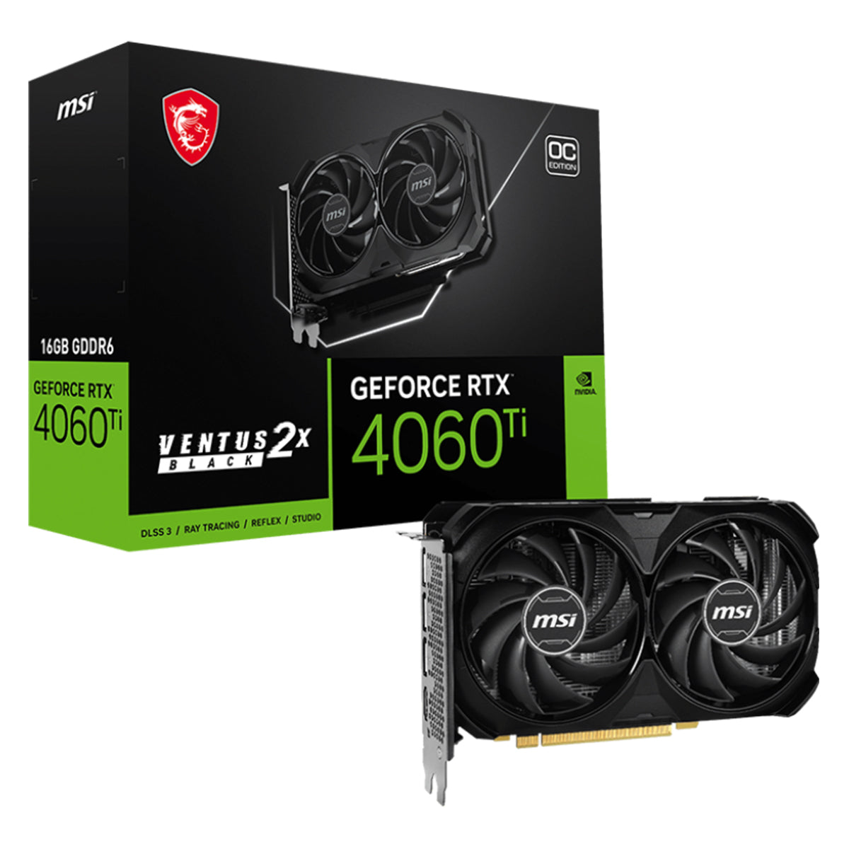 MSI GeForce RTX 4060 TI VENTUS 2X OC 16GB Graphics Card