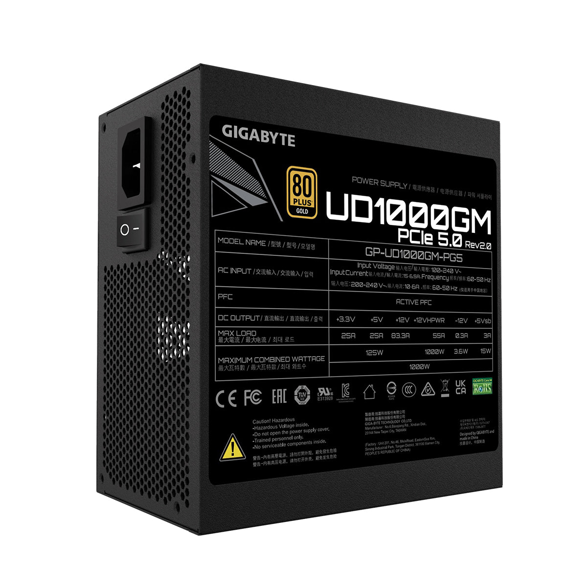 Gigabyte UD1000GM V2 1000W 80Plus Gold Fully Modular Power Supply