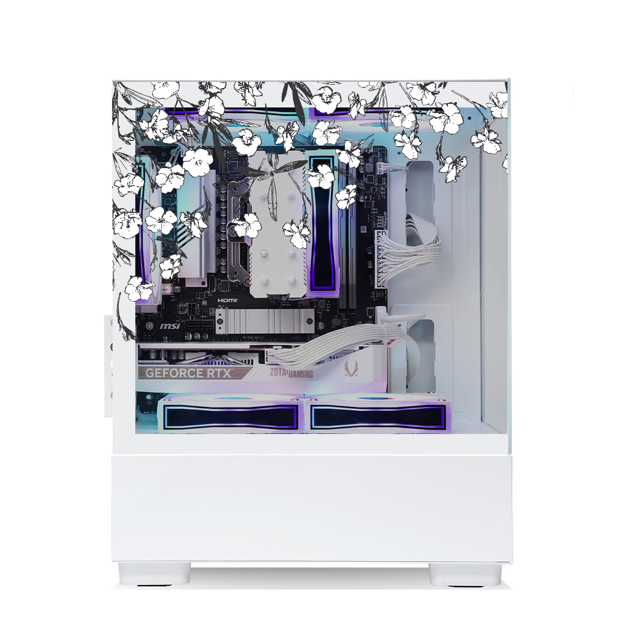 Qubit RR RX 9060 XT 8GB Ryzen 5 7500F Gaming PC - White