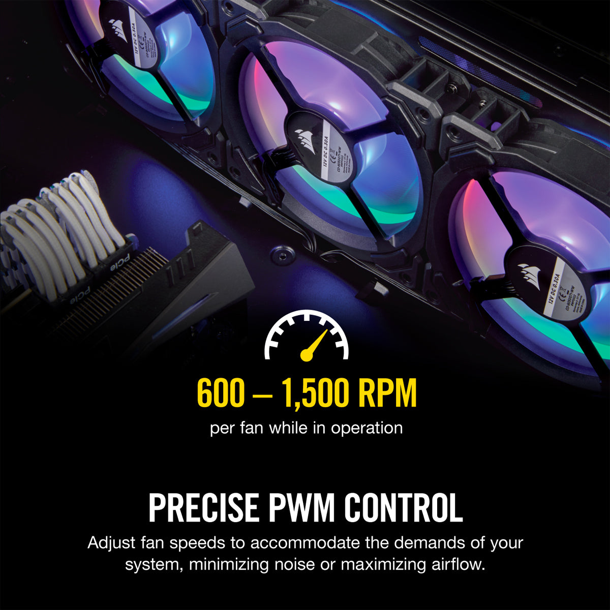 Corsair LL120 RGB 120mm Dual Light Loop RGB LED PWM Fan - 3 Fan Pack