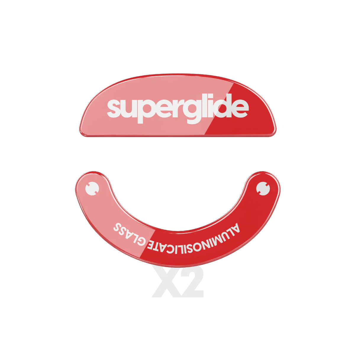 Pulsar Superglide Glass Mouse Skates for Pulsar X2 Wireless - Red