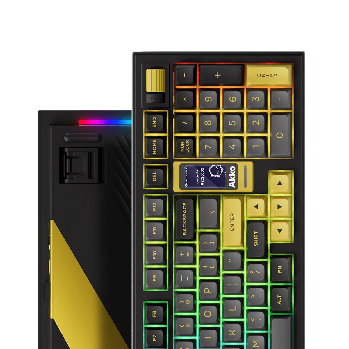 Akko 5098B Black & Gold Compact 1800 LCD RGB Wireless Mechanical Keyboard - Piano Pro V3 Switch