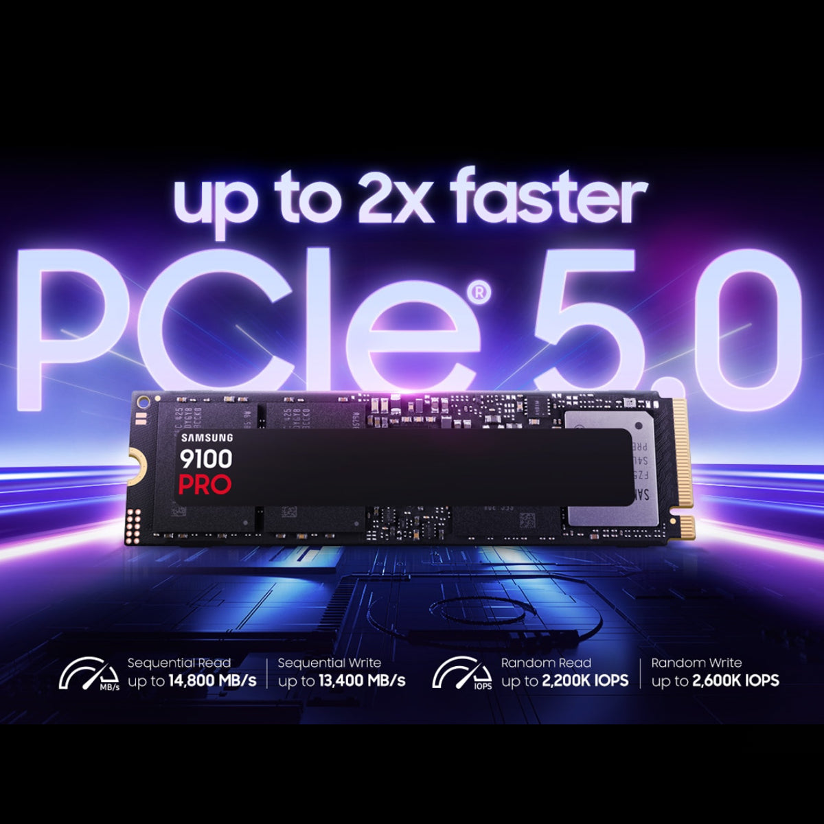 Samsung 9100 PRO 1TB Gen5 M.2 NVMe SSD