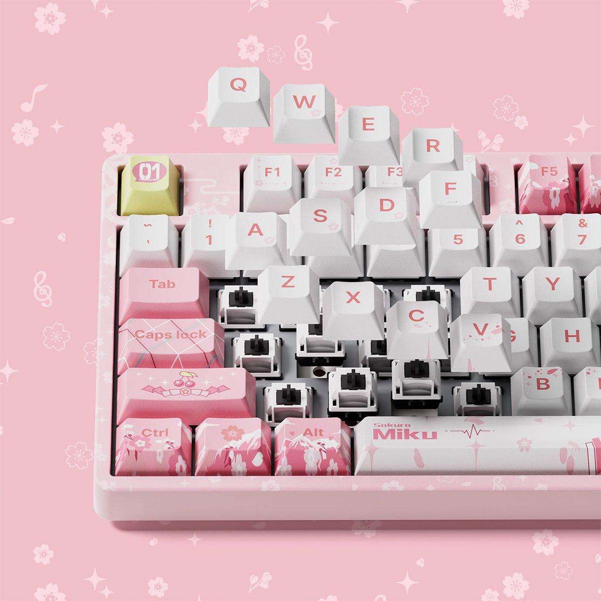 Akko x Sakura Miku 5108B Plus Full-Size Wireless Mechanical Keyboard - Piano Pro Switch