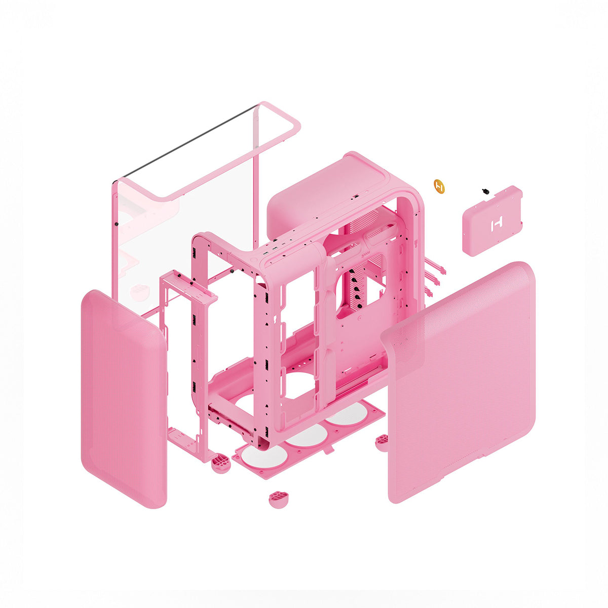 Hyte X50 Tempered Glass ATX Mid Tower Case - Strawberry Milk