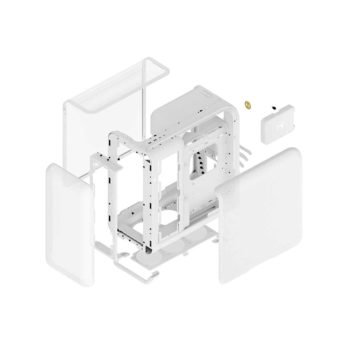 Hyte X50 Air ATX Mid Tower Case - Snow White