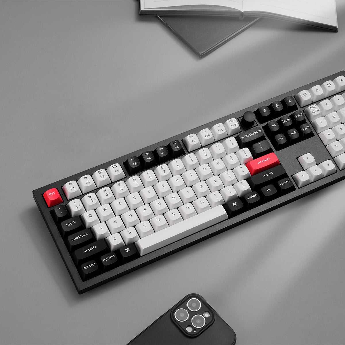 Keychron Q6 HE Full Sized RGB Carbon Black Wireless Mechanical Keyboard - Nebula Switch