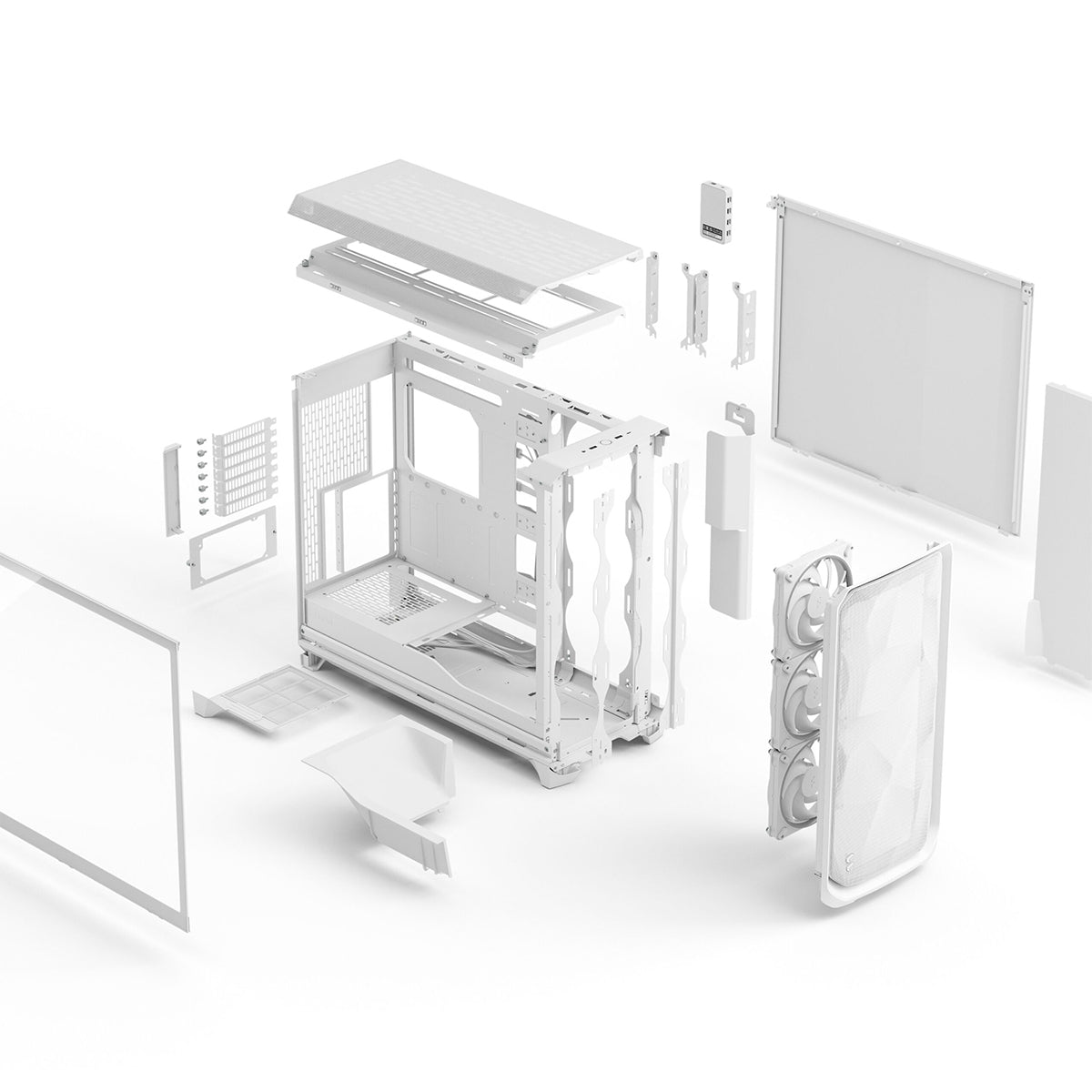 Fractal Design Meshify 3 XL Ambience Pro RGB Full Tower Case - White TG Clear Tint