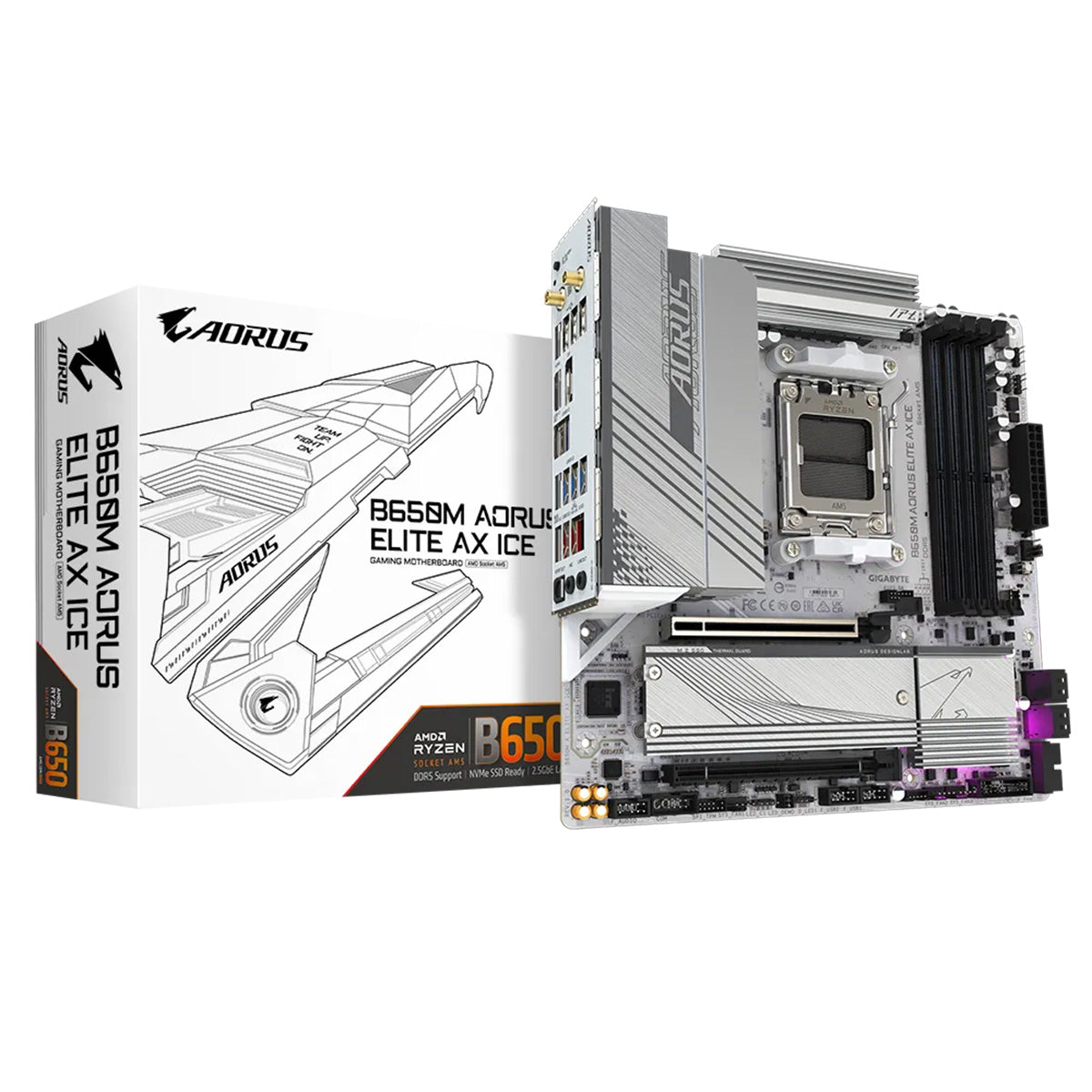 Gigabyte B650M AORUS ELITE AX ICE mATX Gaming Motherboard