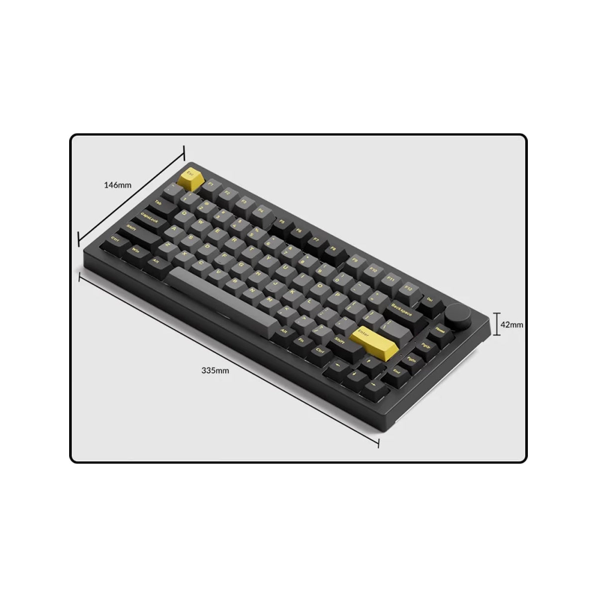 Akko 5075B Plus Black and Gold 75% RGB Wireless Mechanical Keyboard - Cream Yellow Switch ***Showroom Demo Unit***