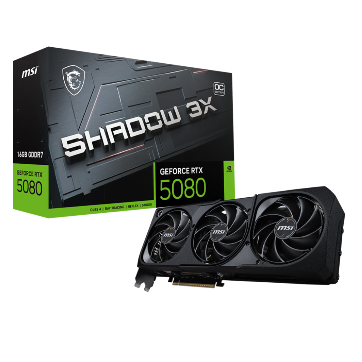 MSI GeForce RTX 5080 SHADOW 3X OC 16GB Graphics Card