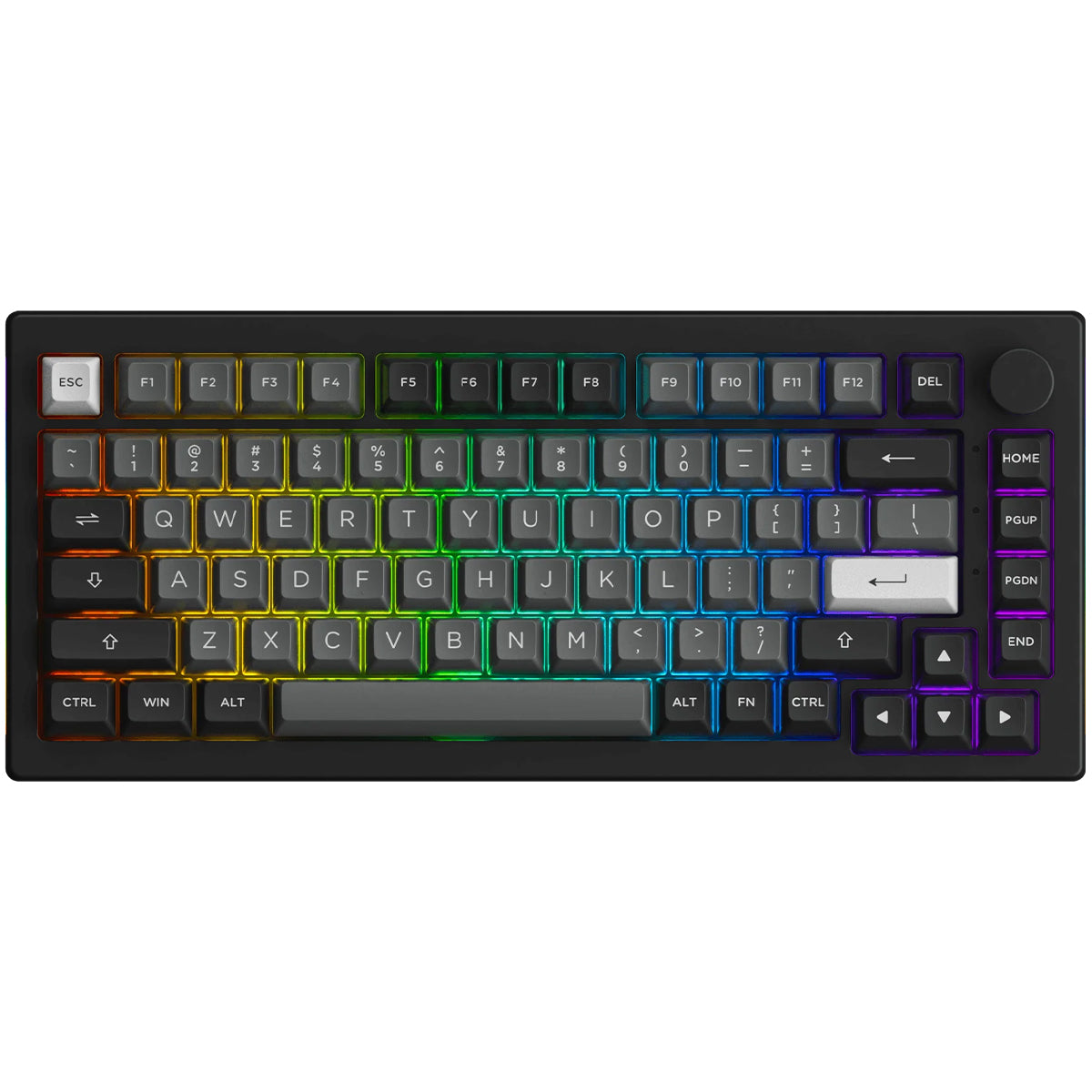 Akko 5075B Plus Black & Silver 75% RGB Wireless Mechanical Keyboard - Dracula Switch