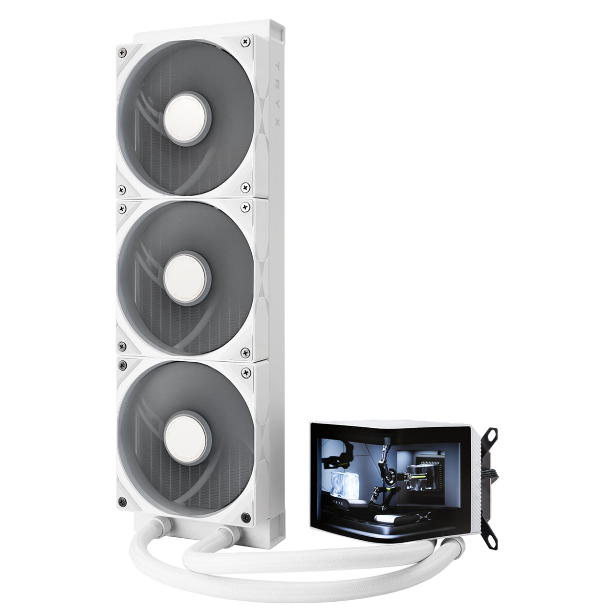 TRYX PANORAMA 360mm WHITE 6.67'' Curved AMOLED Screen AIO CPU Cooler