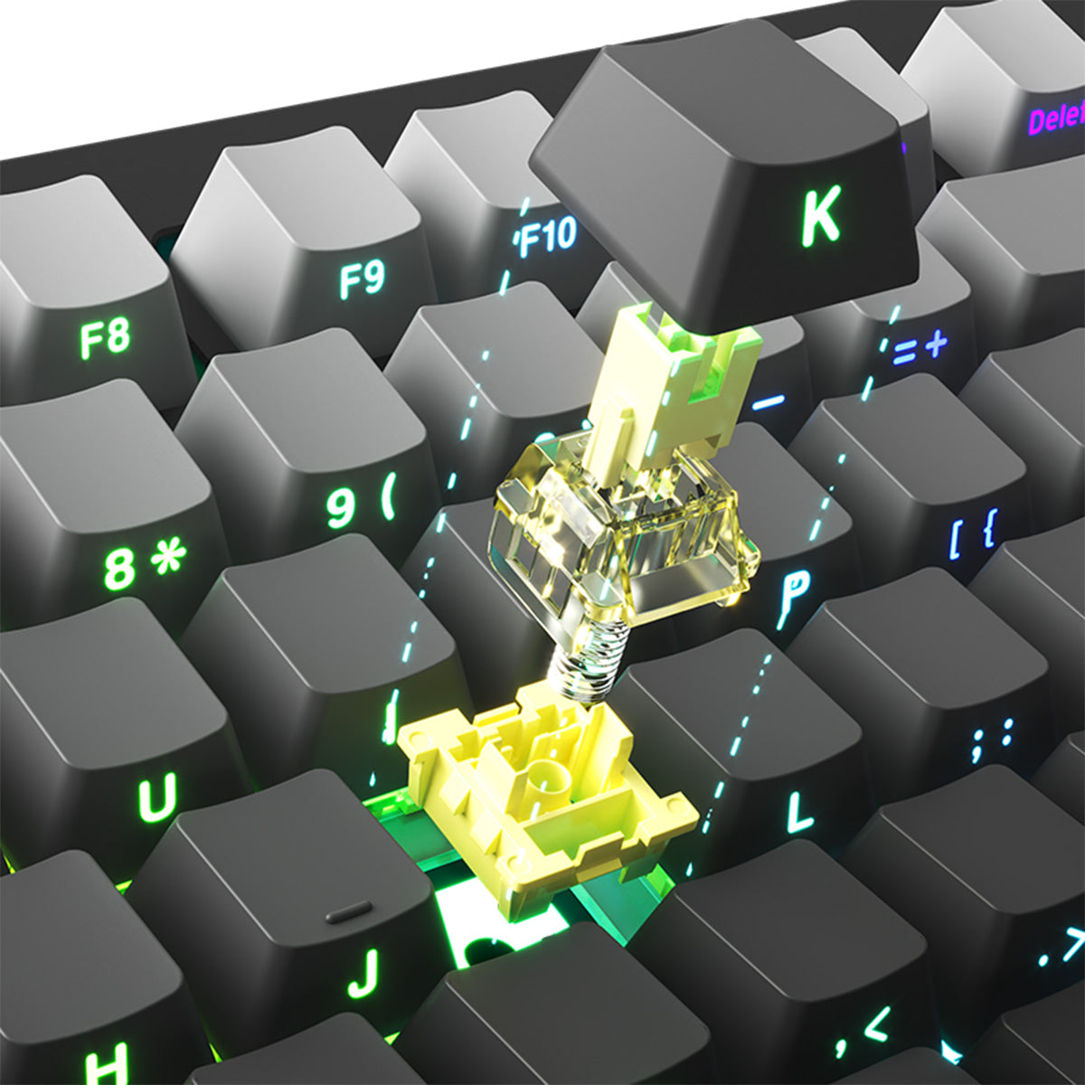 Akko Monsgeek M1W V3 HE-SP Black Gradiant 75% RGB Wireless Mechanical Keyboard - Magnetic Yellow Switch