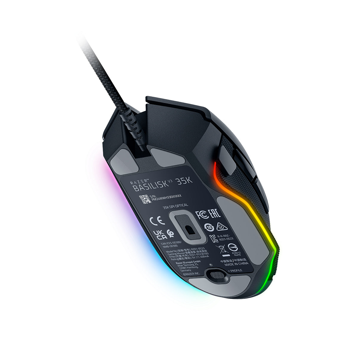 Razer Basilisk V3 35K Ergonomic RGB Wired Gaming Mouse - Black