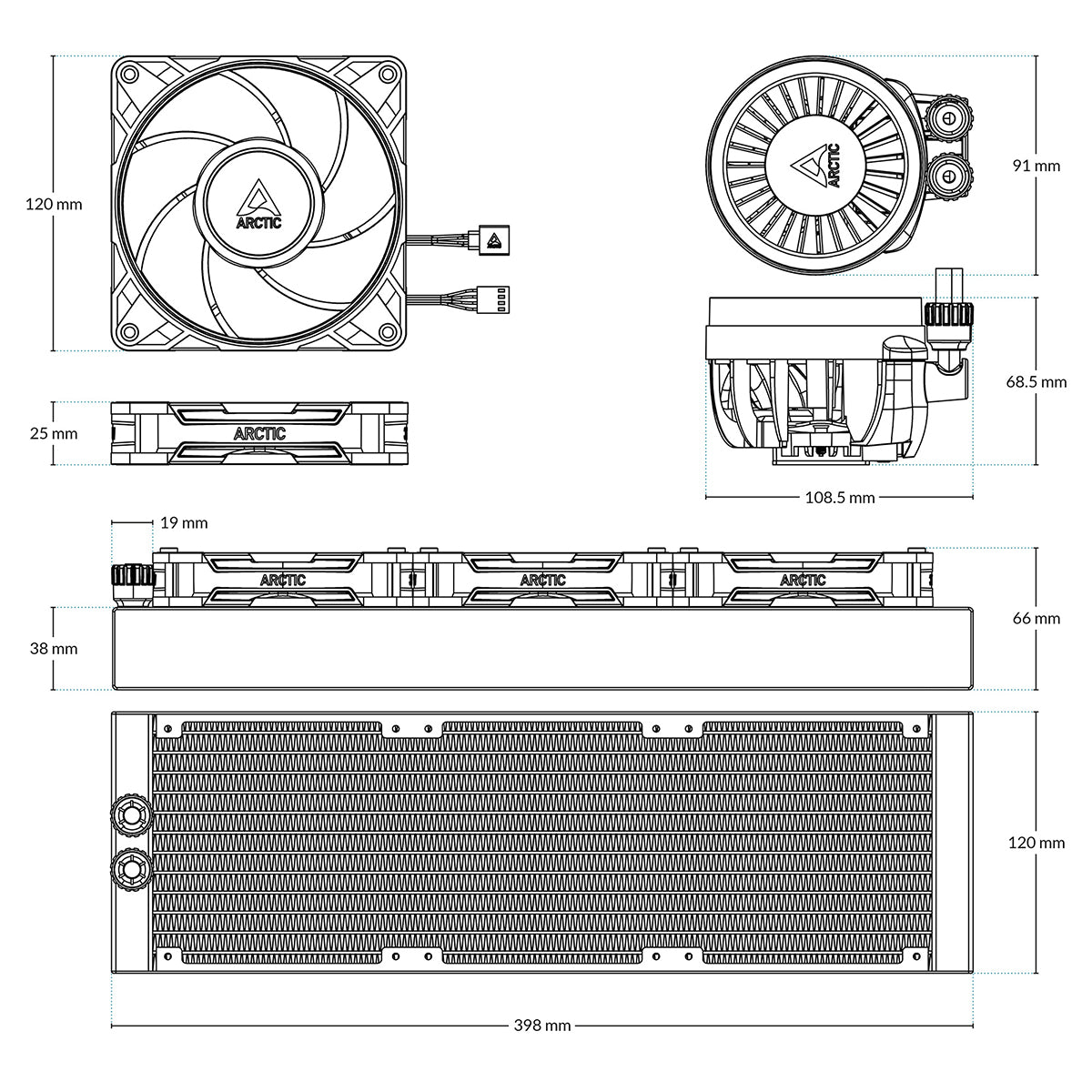 Arctic Liquid Freezer III PRO 360 A-RGB AIO CPU Cooler - White