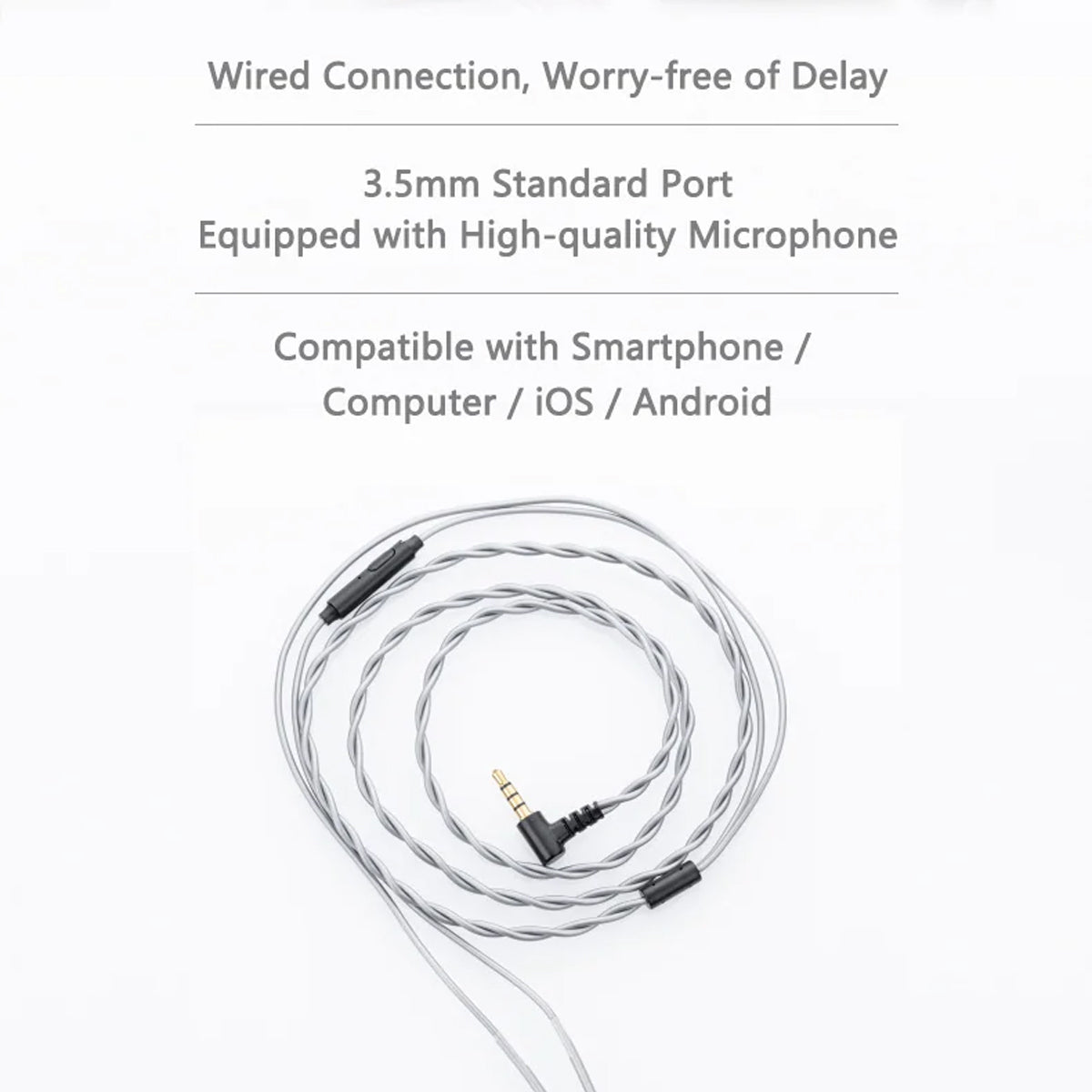 Moondrop MC1 0.78mm 2-Pin to 3.5mm Upgrade Cable with Inline Mic