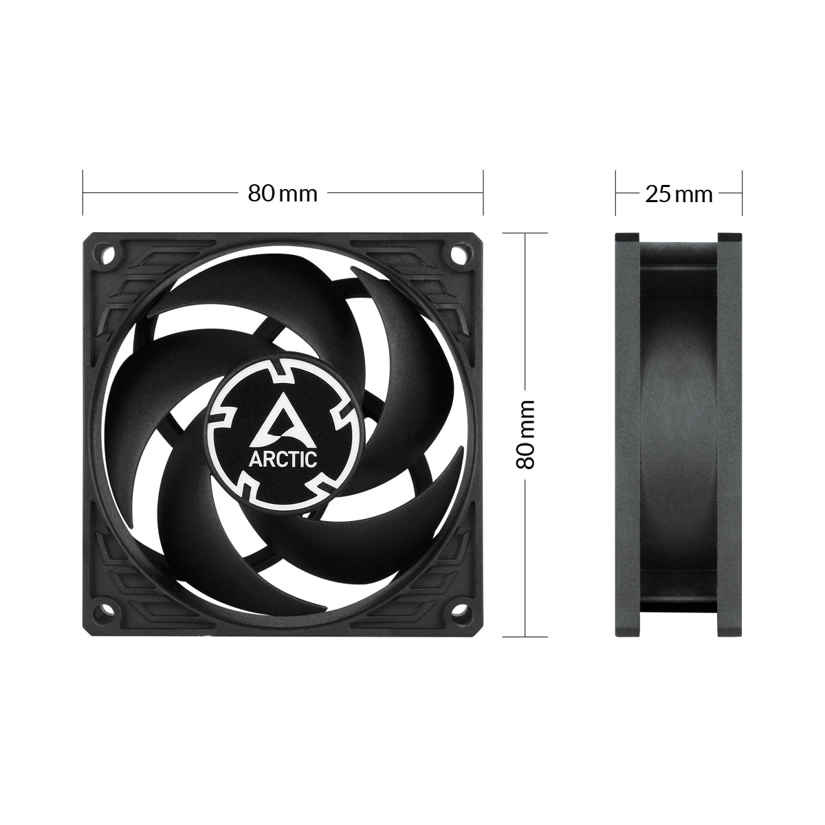 Arctic P8 Max PWM 80mm High Speed Fan - Black
