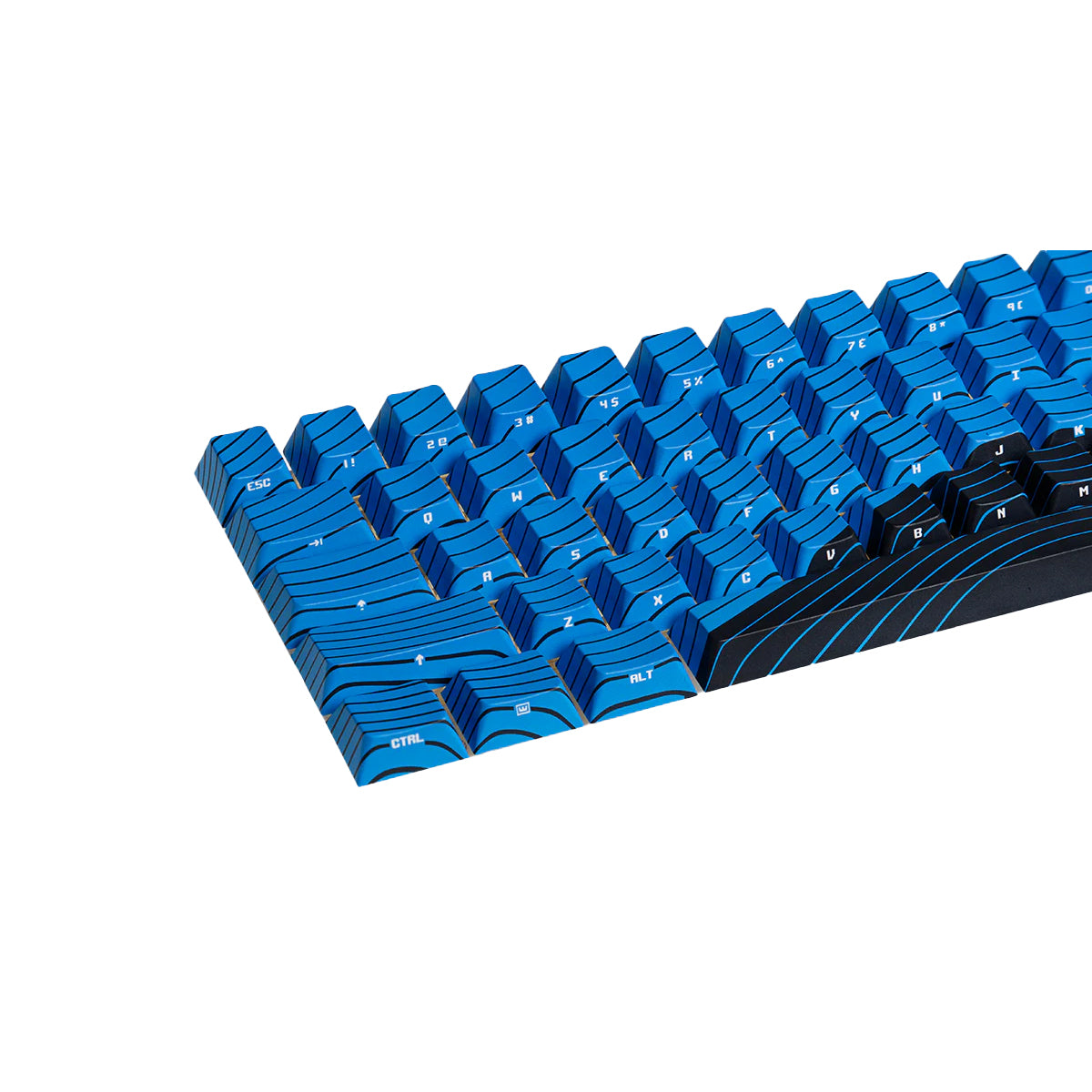 Wooting Dye-Sub PBT Magnetic Wave 61 Keys Keycap Set ANSI - Ocean Blue