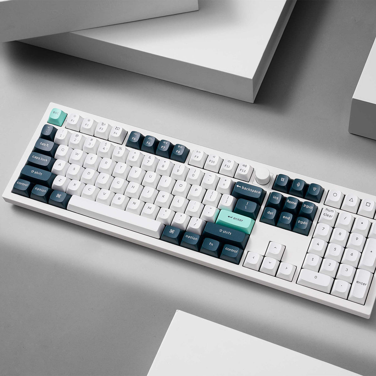 Keychron Q6 HE Full Sized RGB Shell White Wireless Mechanical Keyboard - Nebula Switch