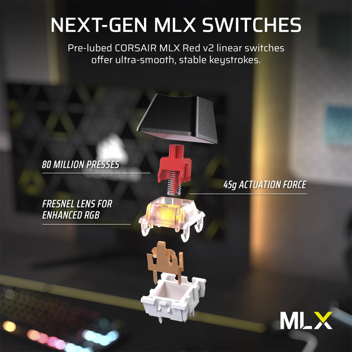 Corsair K70 Core TKL Wireless Mechanical Gaming Keyboard - MLX Linear Switch