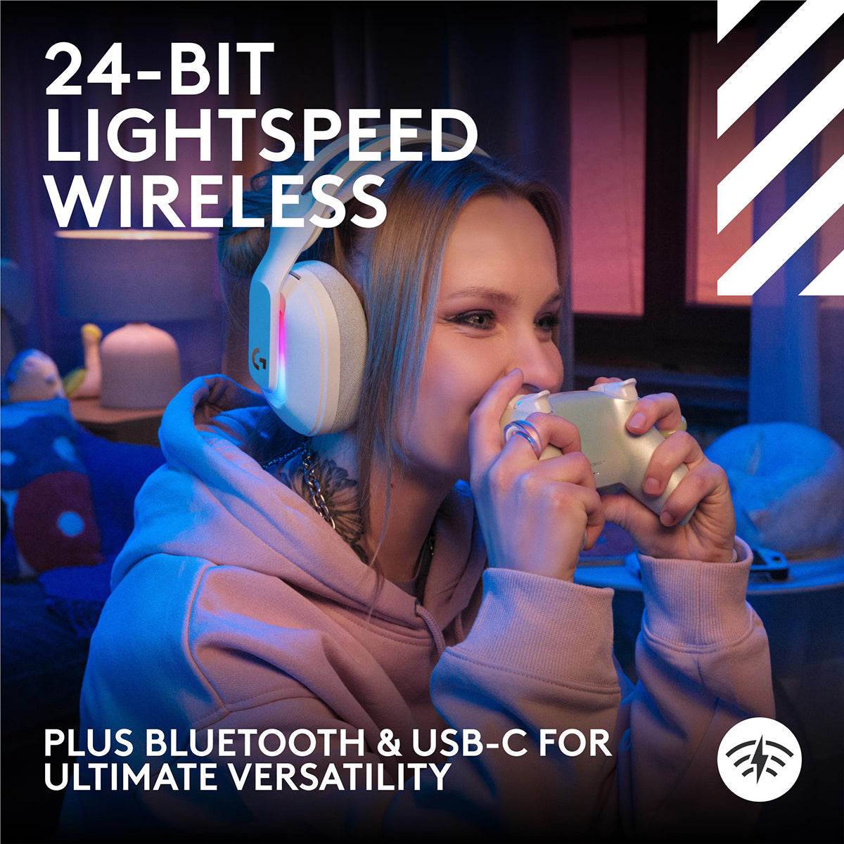 Logitech G Astro A20 X Wireless Gaming Headset with Playsync Audio - White