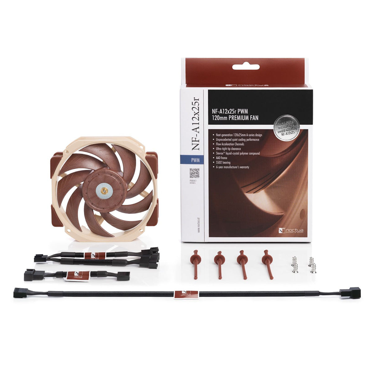 Noctua NF-A12x25r PWM 120x120x25mm 2000 RPM 4-Pin PWM Cable