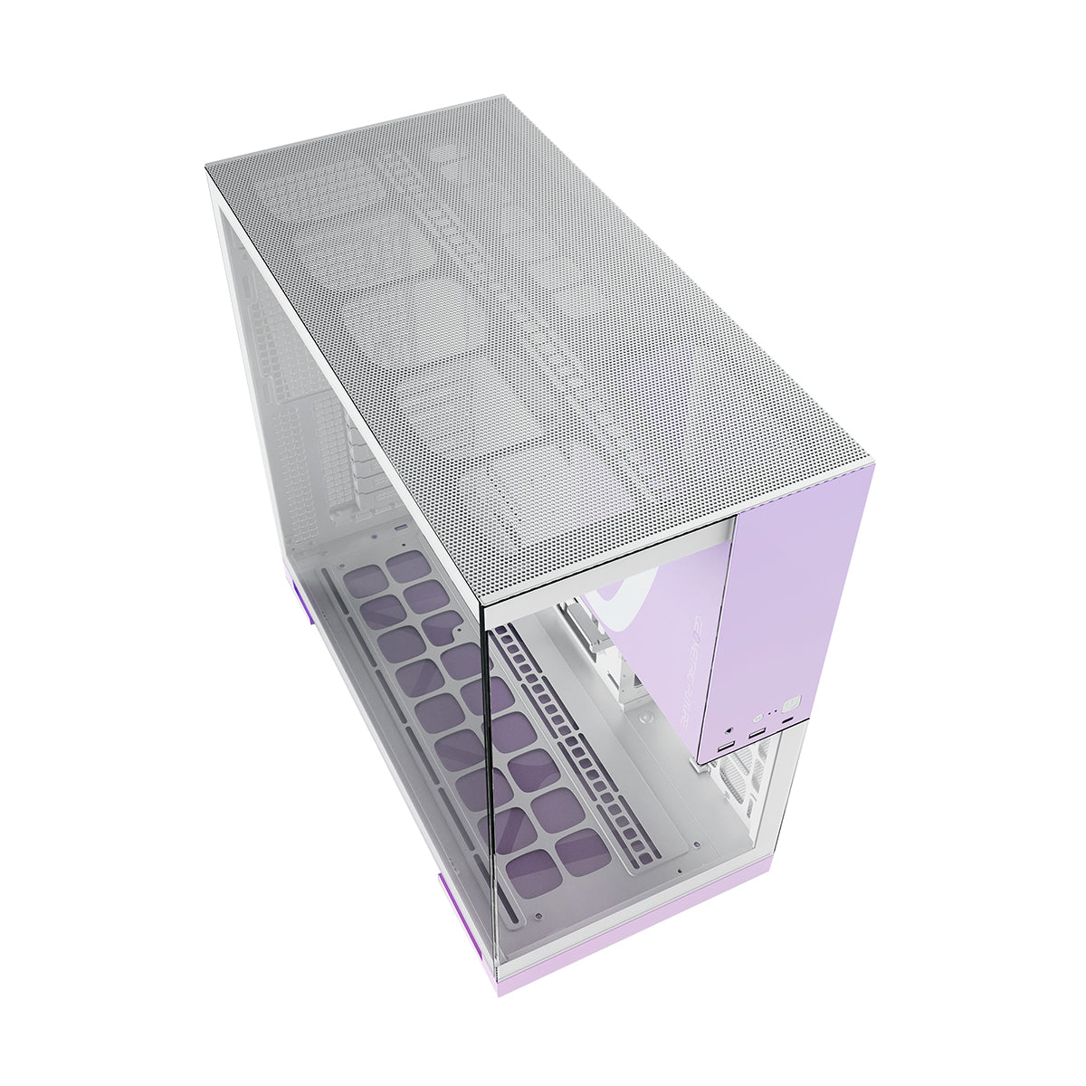 Geometric Future Model 5 ATX Mid Tower Case 5 Fans - White/Purple