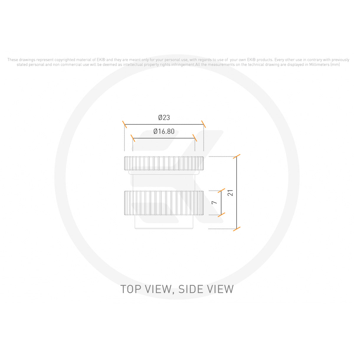 EKWB EK-Quantum Torque Pass-Through G1/4 - Gold