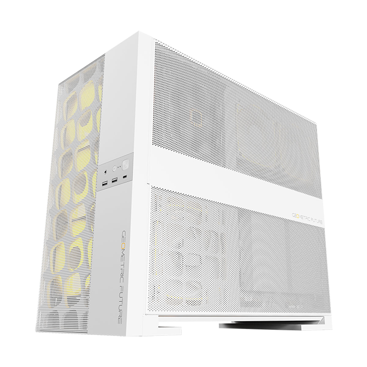 Geometric Future Model 5 Vent ATX Mid Tower Mesh Case 5 Fans - White