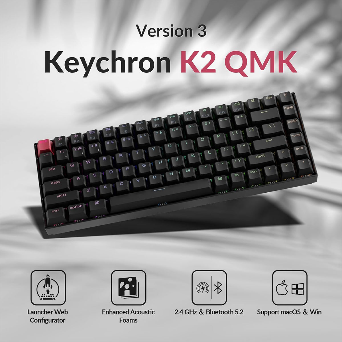 Keychron K2X 75% RGB Wireless Mechanical Keyboard - K Pro Red Switch