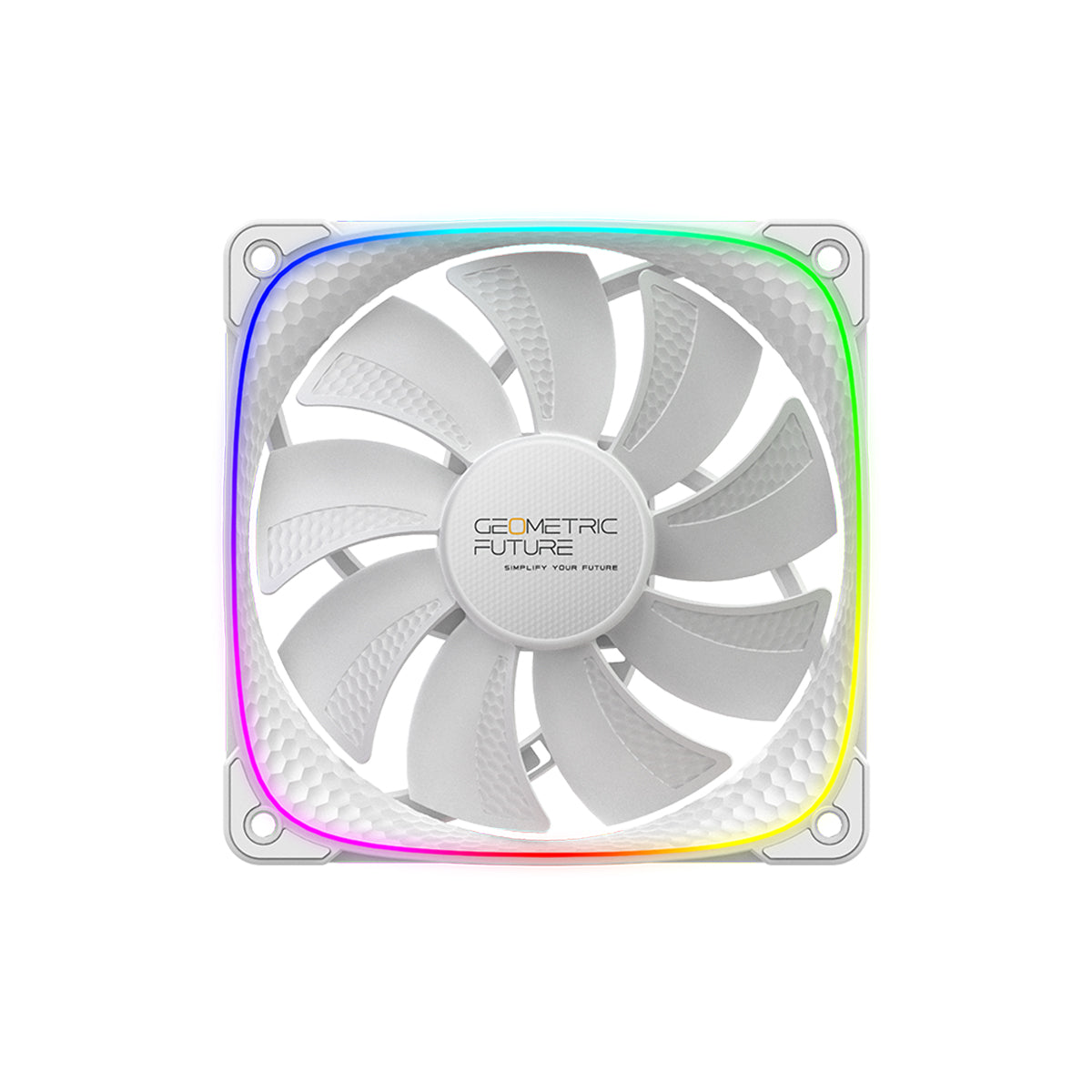 Geometric Future Squama 2503 Reverse Blade 120mm RGB PWM Case Fan - White