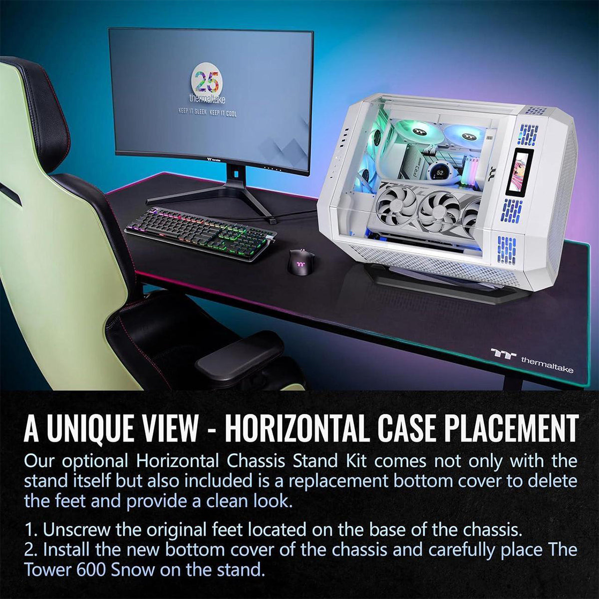 Thermaltake The Tower 600 Tempered Glass Mid Tower Case - Snow Edition