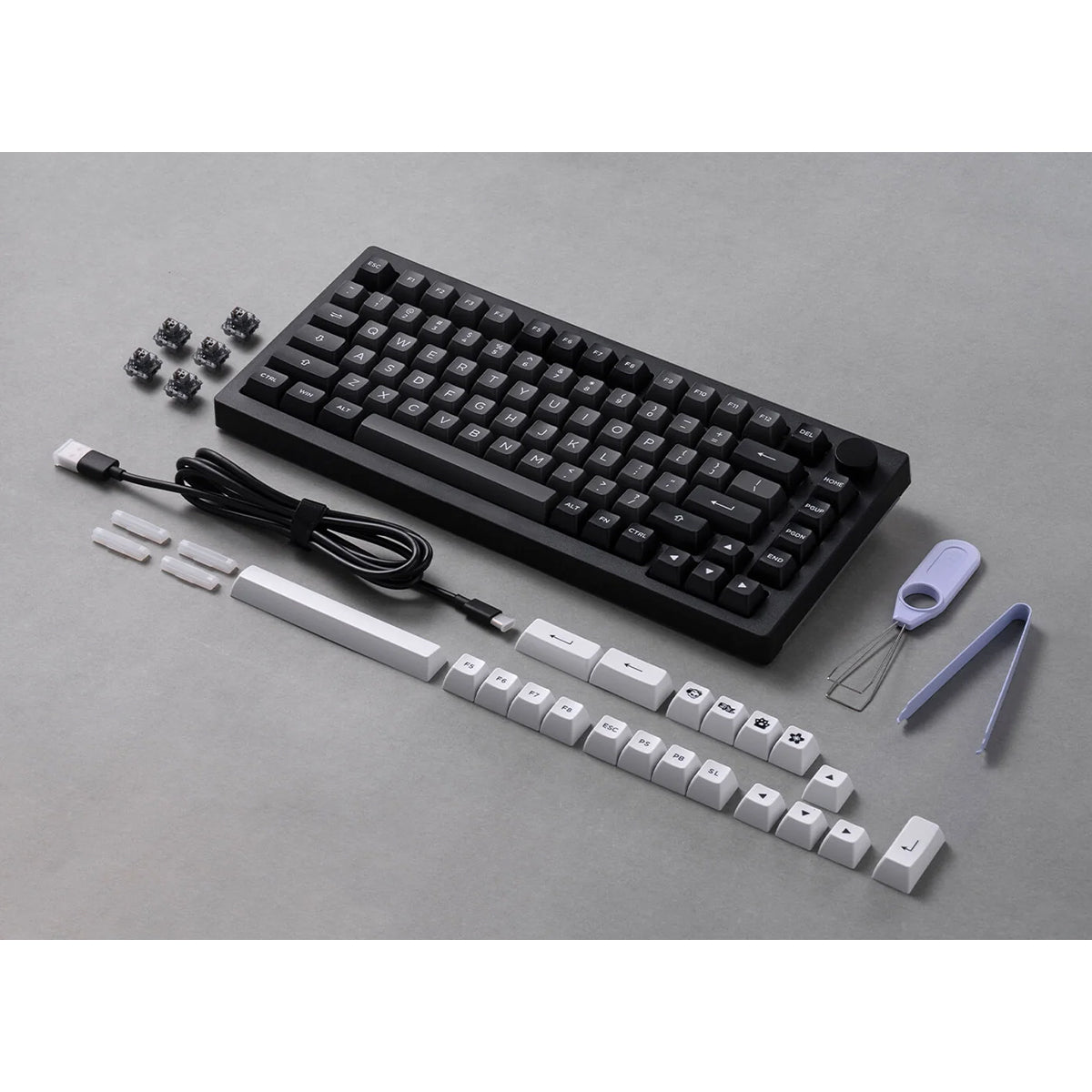 Akko 5075B Plus Black & Silver 75% RGB Wireless Mechanical Keyboard - Dracula Switch
