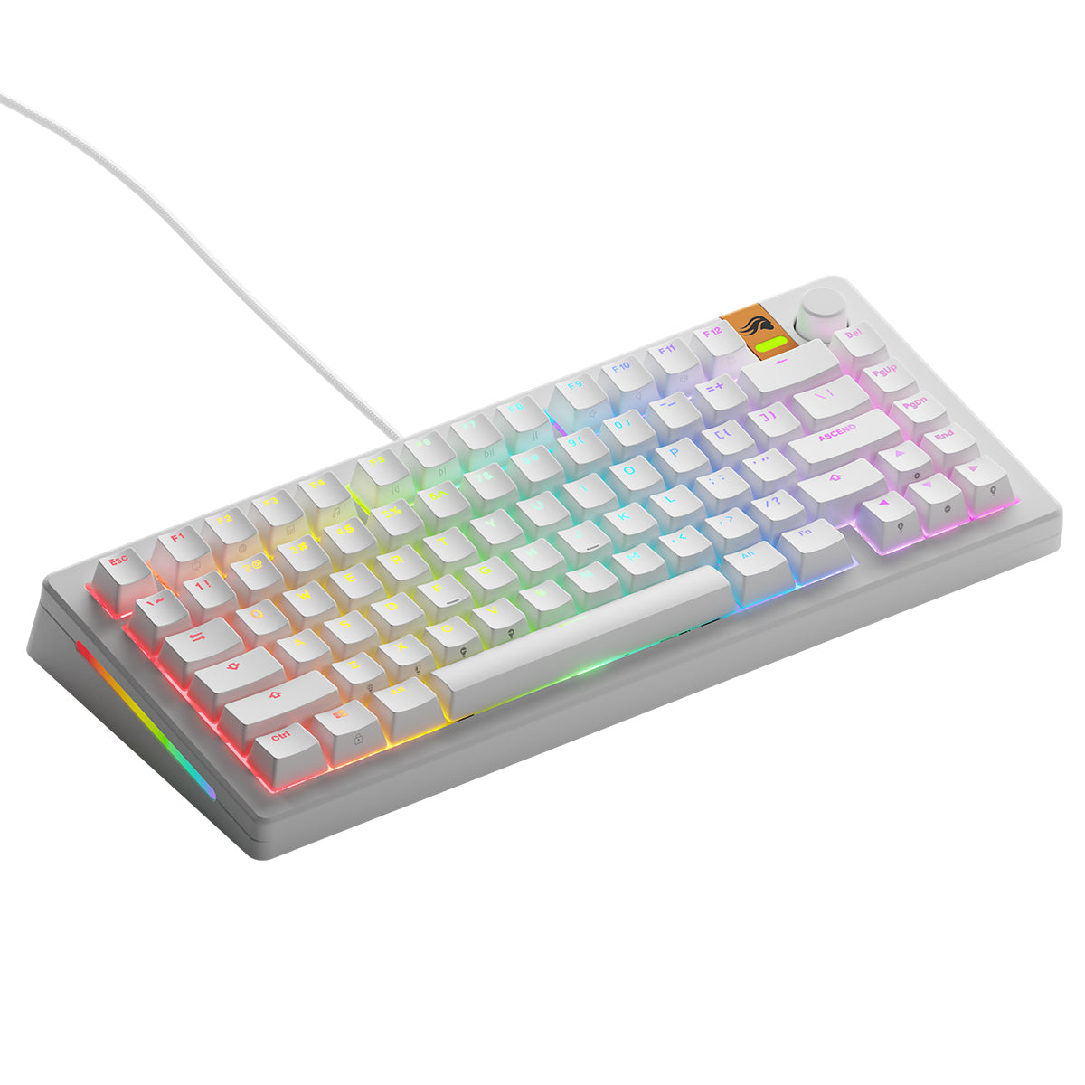 Glorious GMMK 3 HE 75% Wired Mechanical Keyboard Fox HE Linear Switch - White