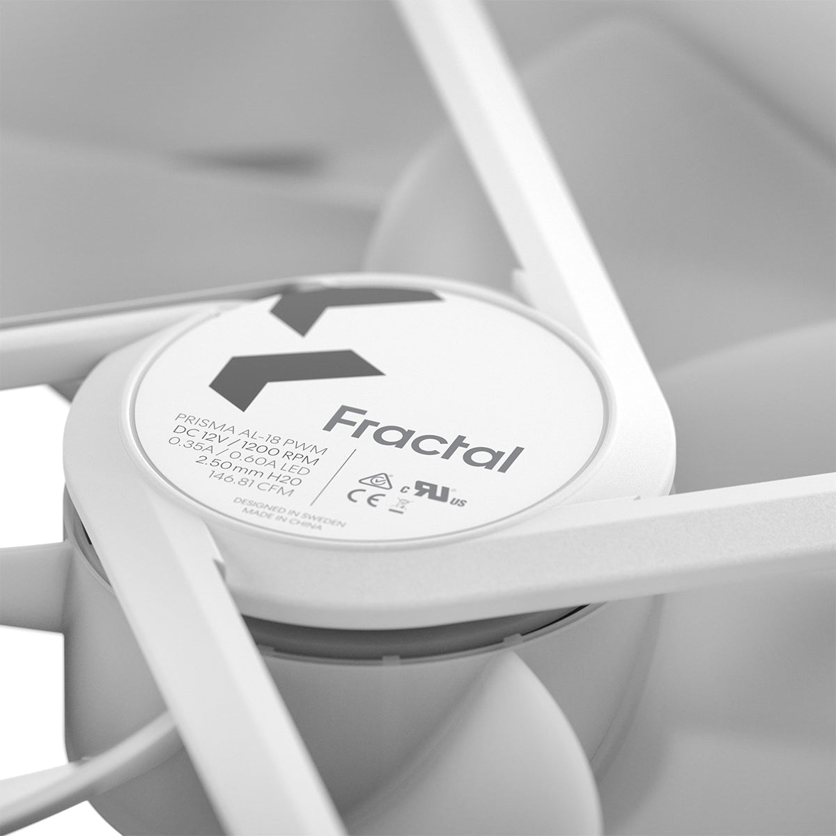 Fractal Design Prisma AL-18 PWM 180mm RGB Case Fan White - OEM Packaging