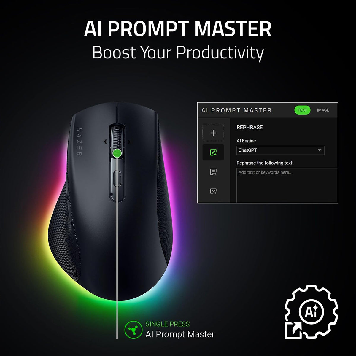 Razer Pro Click V2 Wireless Productivity Mouse - Black