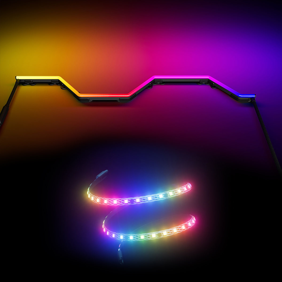 Hyte Noodle LN60 2nd Gen Light Strip + LS10 + NP50 Bundle - Black