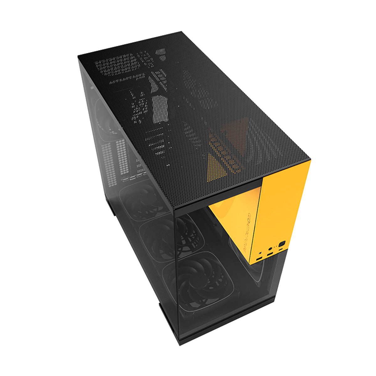 Geometric Future Model 5 ATX Mid Tower Case 5 Fans - Black/Yellow